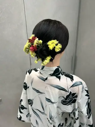 セミロング 卒業式ヘアセット🎀 ヘアアレンジのヘアスタイル