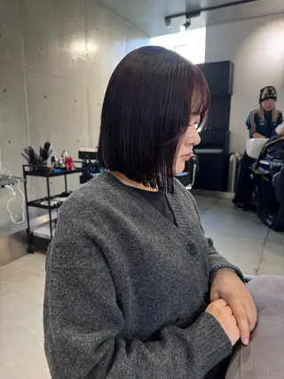 ショート カラー パーマ 透明感/オリーブ/ グレージュ/YUKAのヘアスタイル