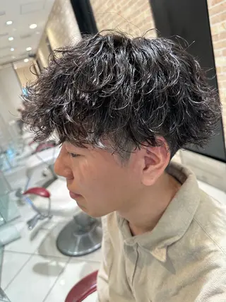 ショート パーマ メンズ 💈メンズ特化 美容師サキ💈のヘアスタイル
