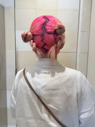 セミロング カラー ヘアアレンジ 佐川 雪月のヘアスタイル