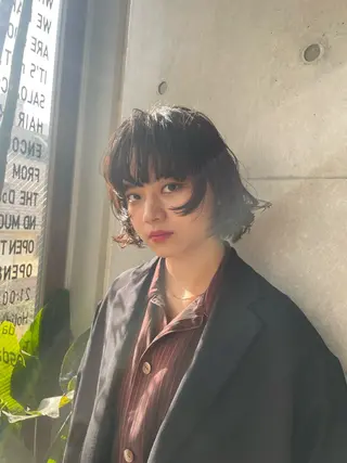 ショート カラー パーマ 高橋 りかのヘアスタイル