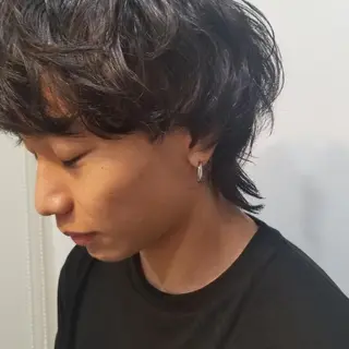 メンズ パーマ salowin渋谷kitaya park前所属・RIKA韓国ヘア/く びれヘア/上品カラーのヘアスタイル