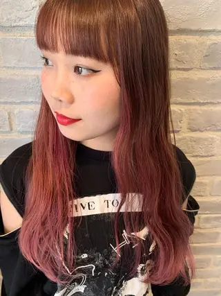 セミロング カラー la fith所属・rico_by ヘアとアイブロウのヘアスタイル