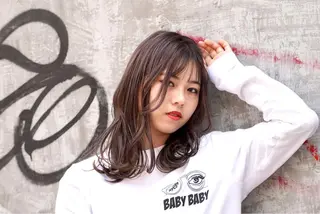 セミロング カラー パーマ ヘアアレンジ olga所属・松尾謙佑【ハイライト LEDエクステ】のヘアスタイル