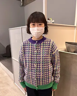 ショート パーマ 津葉井 麗奈のヘアスタイル