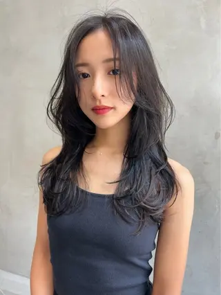 セミロング カラー Ameri所属・艶髪／韓国ヘア🎀 Kanon︎︎⁺.のヘアスタイル