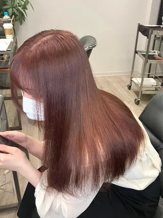 セミロング 髪質改善/縮毛矯正 /美髪カラー/こてのヘアスタイル