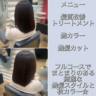 セミロング カラー まとまる軽さカット× トリートメント特化店のヘアスタイル