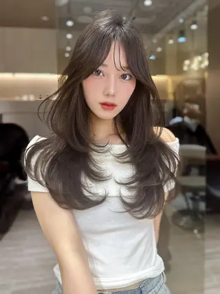 ロング レイヤー/韓国❣️ 縮毛矯正/おばかんのヘアスタイル