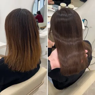 ミディアム 【髪質改善】縮毛矯正 /core梅田/西尾のヘアスタイル