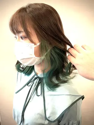 セミロング レイヤー/ウルフ ハイトーンhiroのヘアスタイル