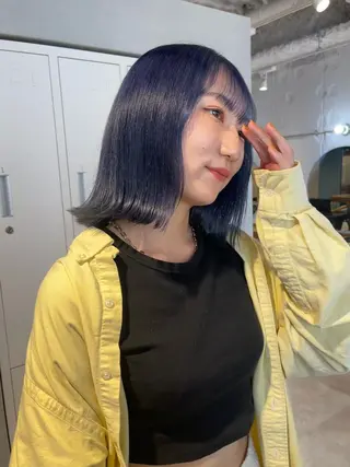 ミディアム カラー 店長 MANAMI /ブリーチ/骨格ボブのヘアスタイル