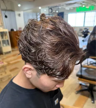 ショート パーマ メンズ メンズカット/パーマ 艶カラーTAIGA︎のヘアスタイル