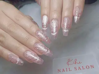 ネイル ユリ🎀長さだし/ パラジェル/持ち込みのネイルデザイン