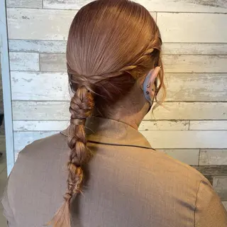 セミロング カラー ヘアアレンジ ボブカット/アレンジ /さきのヘアスタイル