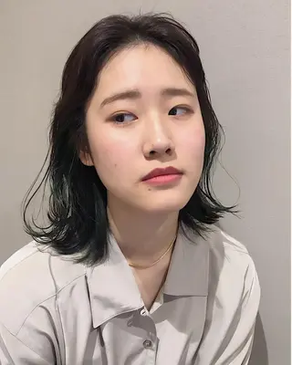 ミディアム カラー cie所属・ボブ/ミニボブ 透明感カラーkadoのヘアスタイル