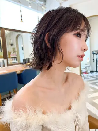 ミディアム カラー パーマ ‎🤍くびれレイヤー /韓国風🖤菊池瑛士のヘアスタイル