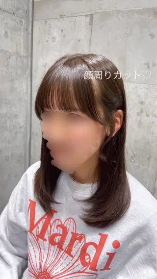 ミディアム 顔周り/レイヤー🎀 natsumiのヘアスタイル