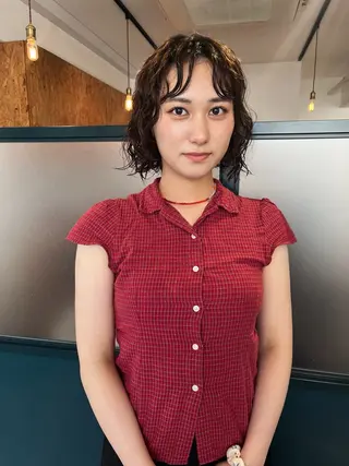 ショート パーマ 暖色カラー 🌼クニトウメイのヘアスタイル