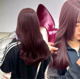 ロング カラー ひより🩷韓国ヘアー _髪質改善カラーのヘアスタイル