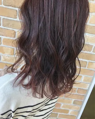 ミディアム カラー パーマ ヘアアレンジ ❣️倉敷❣️美髪 カラー能登一成のヘアスタイル