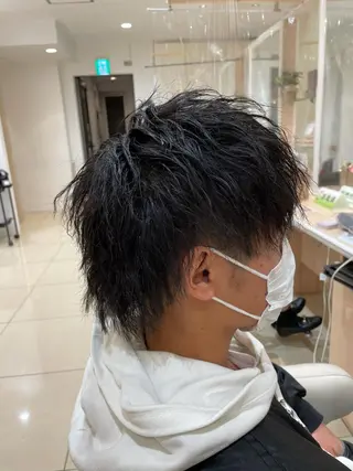 ショート パーマ メンズ IwAsh中山所属・✂︎中山ブリーチ・ パーマ✂︎露木智也のヘアスタイル