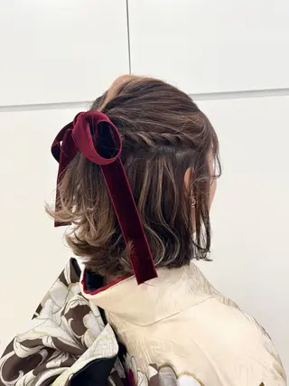 ミディアム ヘアアレンジ まつげ/艶髪 /SAYAKAのマツエク・マツパデザイン