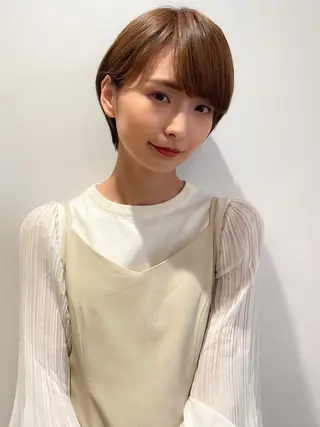 ショート カラー パーマ ヘアアレンジ VIVIE【ヴィヴィ】所属・髪質改善/韓国風 レイヤー/田村祐樹のヘアスタイル