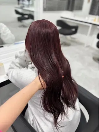 ロング カラー ブリーチなし🍒中韓 /縮毛 つや髪🍒のヘアスタイル