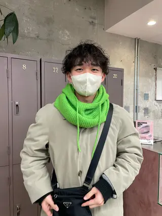 ショート パーマ メンズ 愛加メンズパーマ・ ボブ・ピンクカラーのヘアスタイル