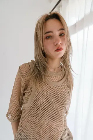 セミロング KOHEI/ブリーチ •縮毛矯正モデル募集のヘアスタイル