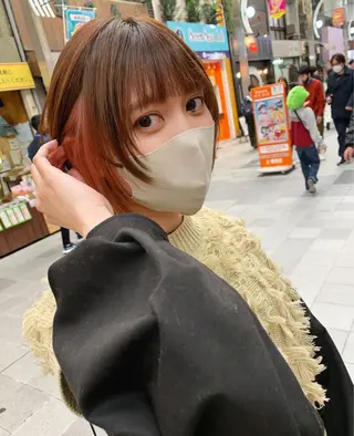 ミディアム カラー 今村公介 ブリーチ特化、派手髪のヘアスタイル