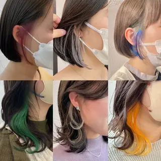 ミディアム カラー インナーカラー/レイ ヤーカット♡/マキシのヘアスタイル