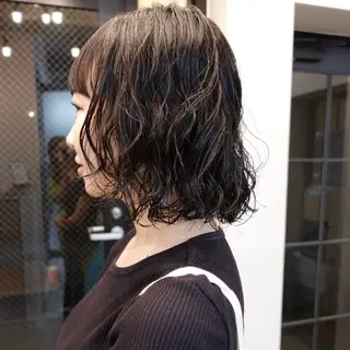 ミディアム パーマ ヘアアレンジ 🌐サトウ リョウ🌐のヘアスタイル