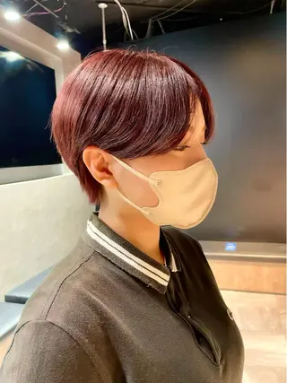 ショート カラー レイヤー/ショート透 明感カラー/西田祐賀のヘアスタイル