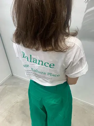 セミロング カラー 顔周りレイヤー 🎀マリノのヘアスタイル