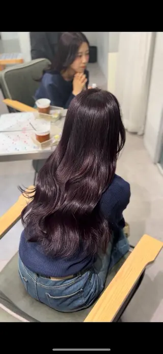 ロング カラー amu/ブリーチなし ダブルカラーのヘアスタイル