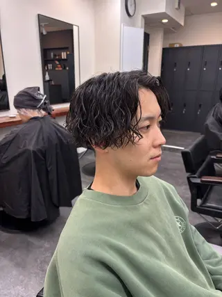 パーマ メンズ スパイキーパーマ 柏NO1 藤本葉のヘアスタイル
