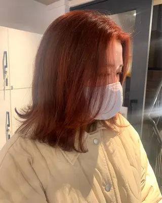 ミディアム カラー パーマ ヘアアレンジ メンズ キッズ ネイル マツエク・マツパ SALOWIN梅田茶屋町店所属・ウルフレイヤーカット /チヒロのヘアスタイル