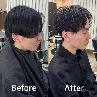 ミディアム パーマ メンズ 【池袋/スパイキー ショート】ⓝⓘⓜⓤのヘアスタイル