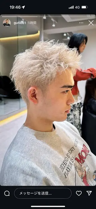 メンズ ブリーチ🌟リタッチ 🎠KANON🎡のヘアスタイル