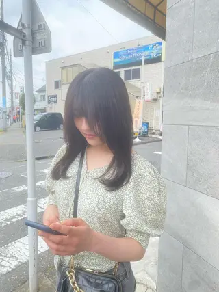 セミロング カラー パーマ ヘアアレンジ 加藤 愛実のヘアスタイル