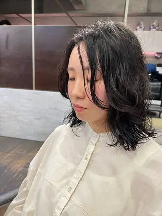 ミディアム パーマ ROBBY所属・松井美樹/似合わせ ガーリー・韓国のヘアスタイル