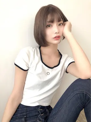 ミディアム カラー シバタ ショウゴのヘアスタイル