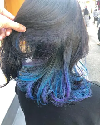 セミロング カラー 原宿サロン代表 デザインカラー伊藤卓のヘアスタイル