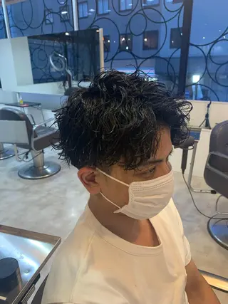 ショート メンズ メンズパーマ/難波/ 心斎橋　室園亮佑のヘアスタイル