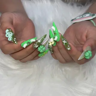ネイル 🎀うかん 🎀チップ長さ出しのネイルデザイン