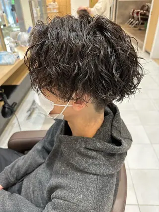 ミディアム パーマ メンズ 💈メンズ特化 美容師サキ💈のヘアスタイル