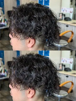 パーマ メンズ セミディレイヤー/ メンズパーマえのもとのヘアスタイル