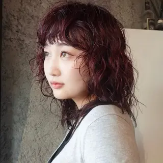 ミディアム カラー パーマ bloc japon所属・ﾌﾞﾚｲｽﾞ˚✧₊⁎ ﾚｲﾔｰToriのヘアスタイル